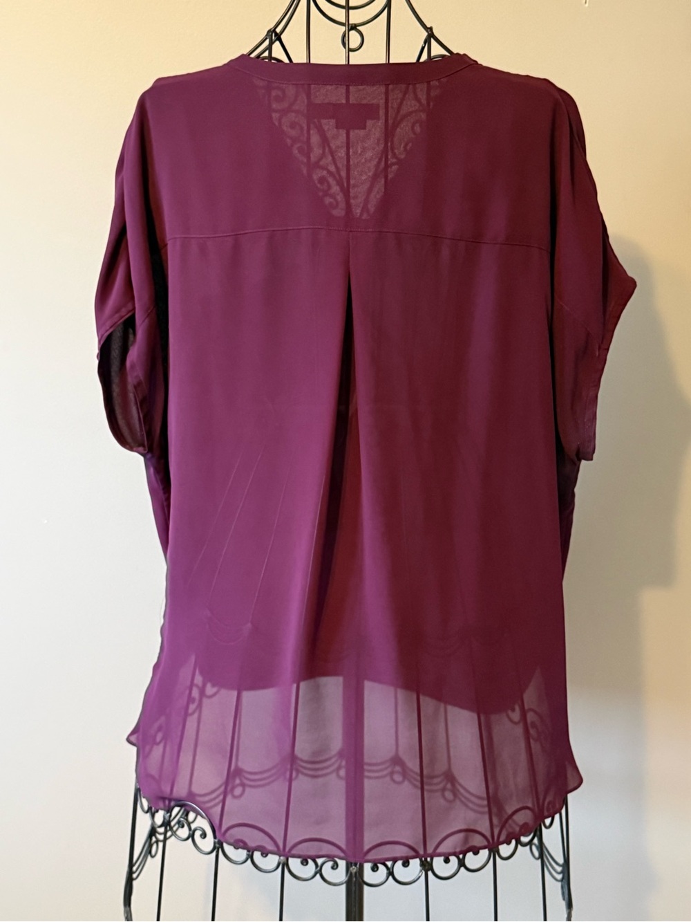 Reitmans Plum Draped V-Neck Blouse - Picture 3 of 6